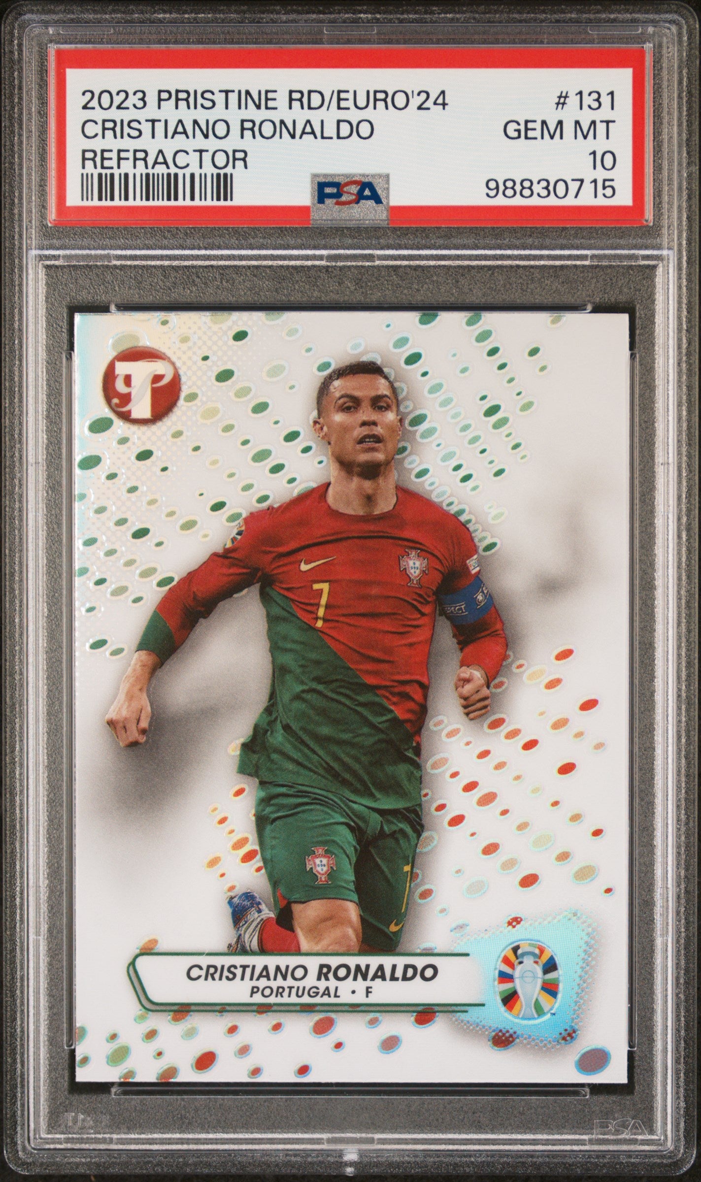 2023 Topps Pristine Road to UEFA Refractor Cristiano Ronaldo #131 PSA 10