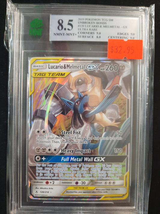 MNT 8.5 #120 Lucario & Melmetal - GX Ultra Rare