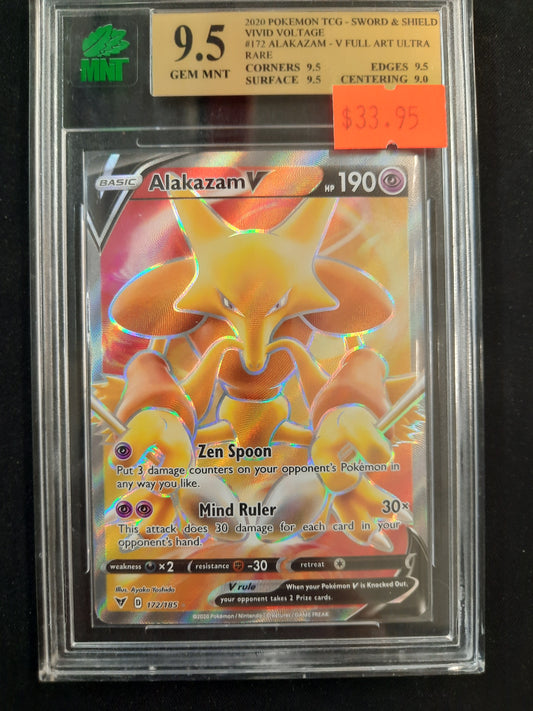 MNT 9.5 #172 Alakazam - V Full Art Ultra Rare