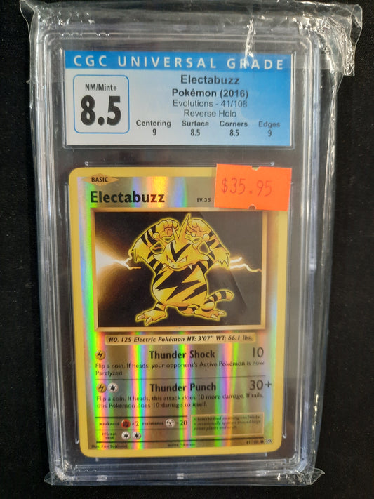 CGC 8.5 #41 Electabuzz - Evolutions Reverse Holo