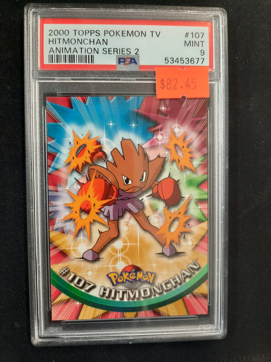 PSA 9 #H107 Hitmonchan Animation series 2 - 2000 topps Pokemon TV