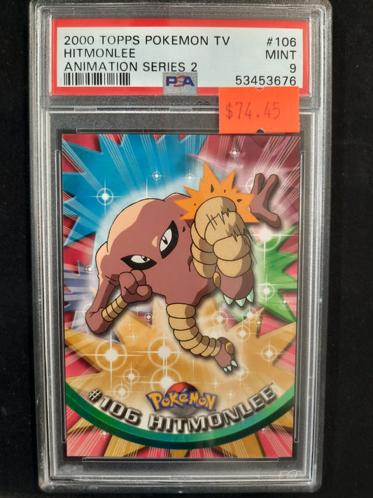 PSA 9 #H106 Hitmonlee Animation series 2 - 2000 topps Pokemon TV