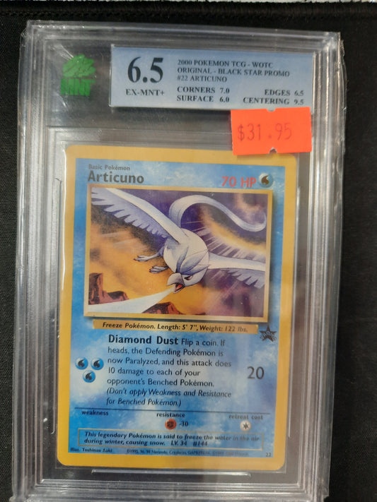 MNT 6.5 #22 Articuno - Black Star Promo