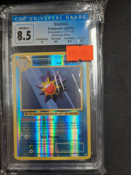 CGC 8.5 #31 Starmie - Evolutions Reverse Holo