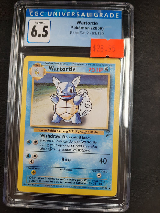 CGC 6.5 #63 Wartortle - Base Set 2