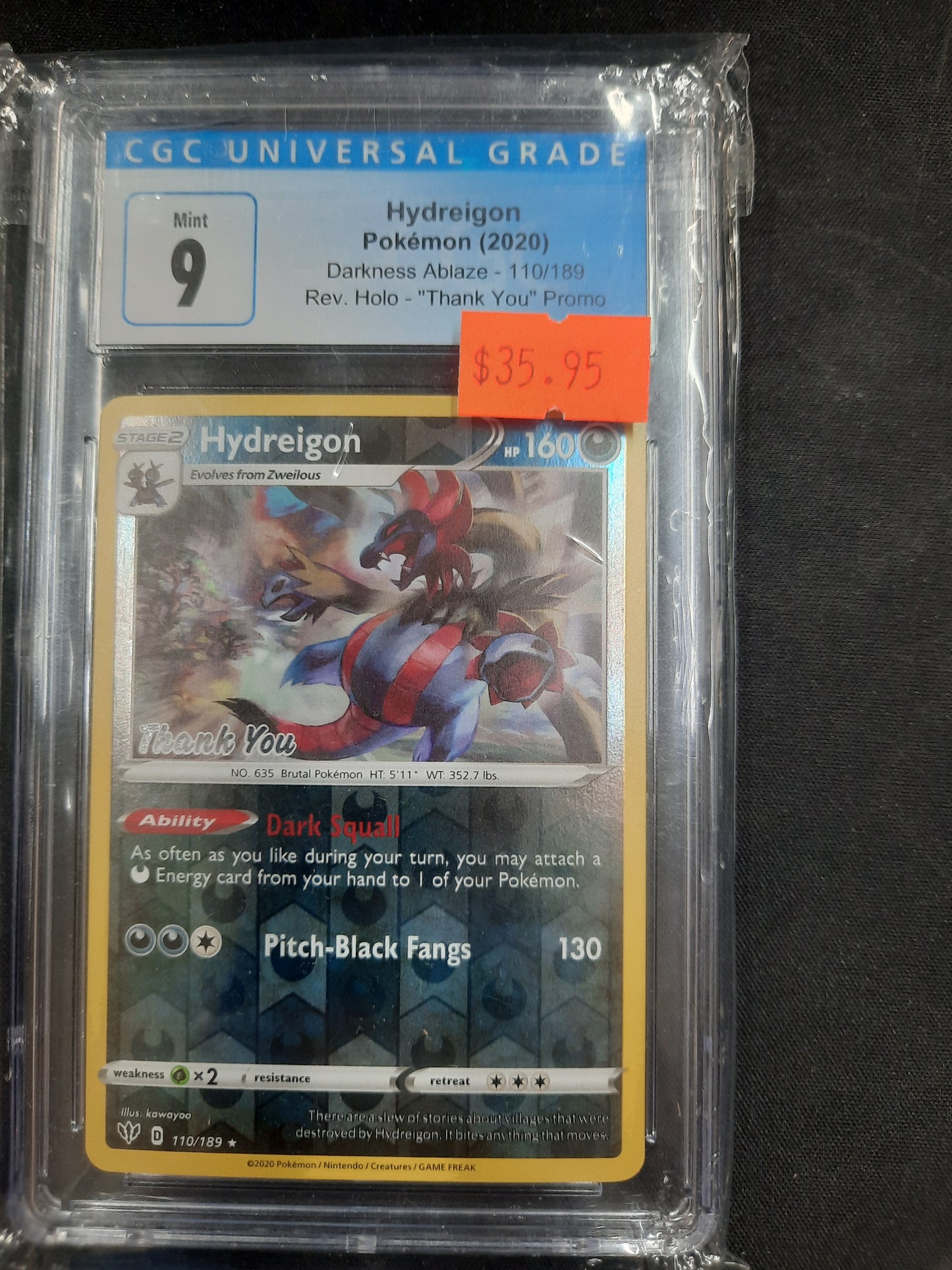 CGC 9 #110 Hydreigon Reverse Holo - "Thank You" Promo