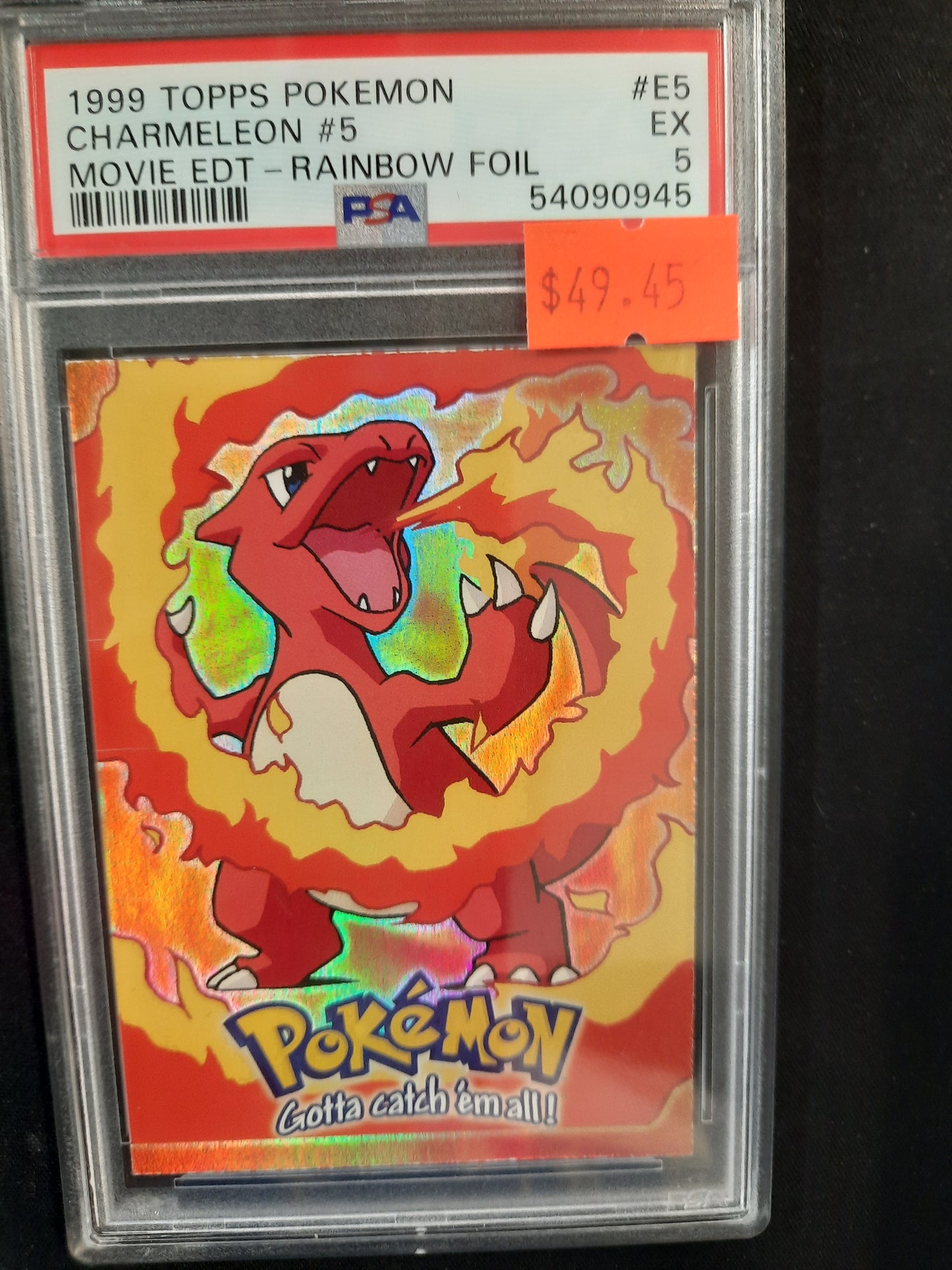 PSA 5 #5 Charmeleon EX- Rainbow Foil 1999 Topps pokemon