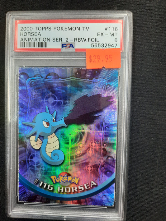 PSA 6 #116 Horsea EX - 2000 topps Pokemon TV