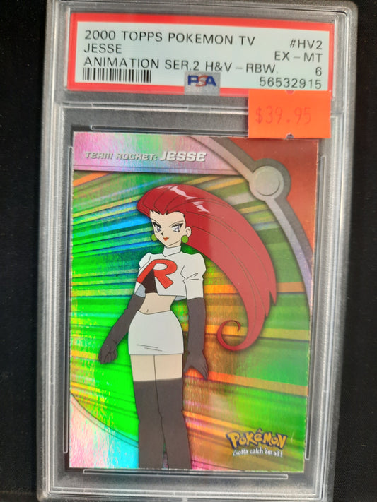 PSA 6 #HV2 Jesse EX - 2000 topps Pokemon TV