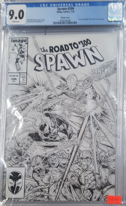 CGC 9.0 Spawn #299 Image Comics, 7/19 Sketch Cover