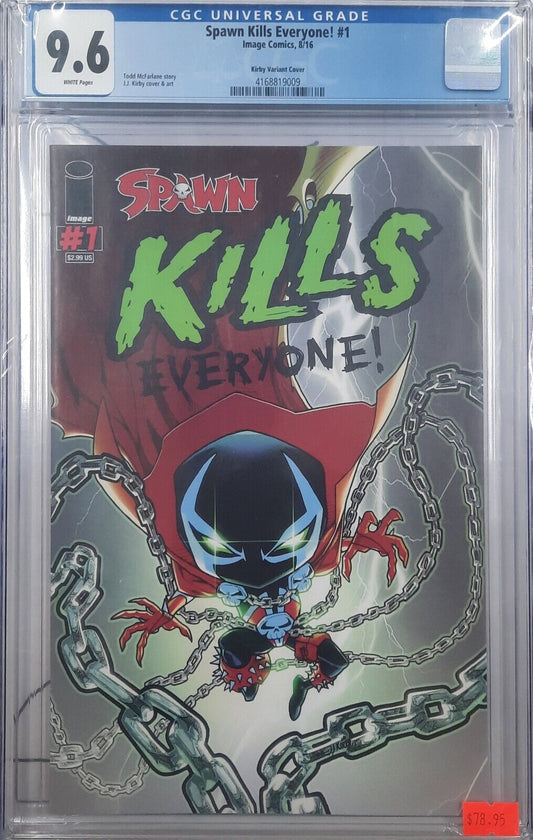 CGC 9.6 Spawn Kills Everyone! #1 Image Comics, 8/16 Kirby Variant Cover