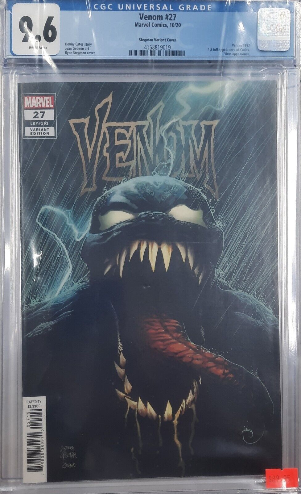 CGC 9.6 Venom #27 Marvel Comics, 10/20 Stegman Variant Cover